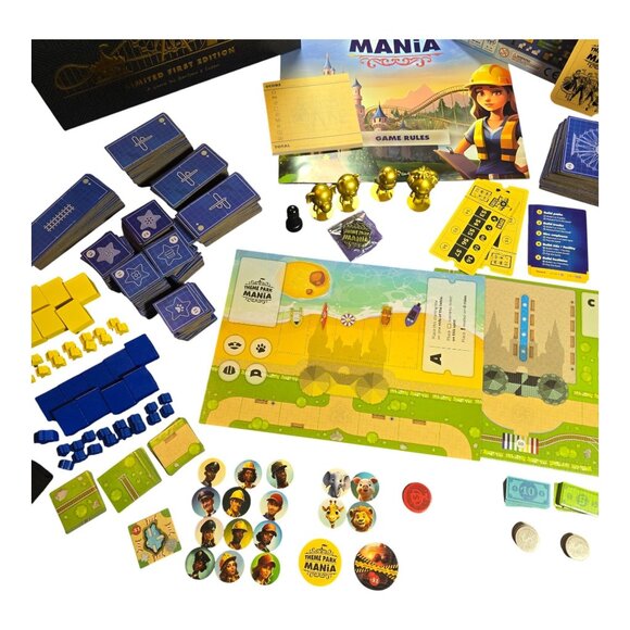 Theme Park Mania Board Game Limited First Edition Strategy Game With Accessories - Picture 5 of 16